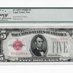 1928 5 Dollar Red Seal Legal Tender Legacy Grading 63 Ppq
