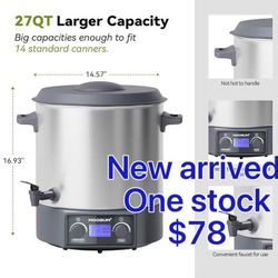 😀 MOOSUM 27 QT Electric Water Bath Canner, Digital LCD Display with Timer & Temp Control, Includes Canning Rack & Lid, Auto Keep-Warm & Overheat Prot