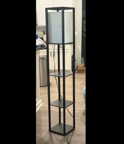 black lamp shelf