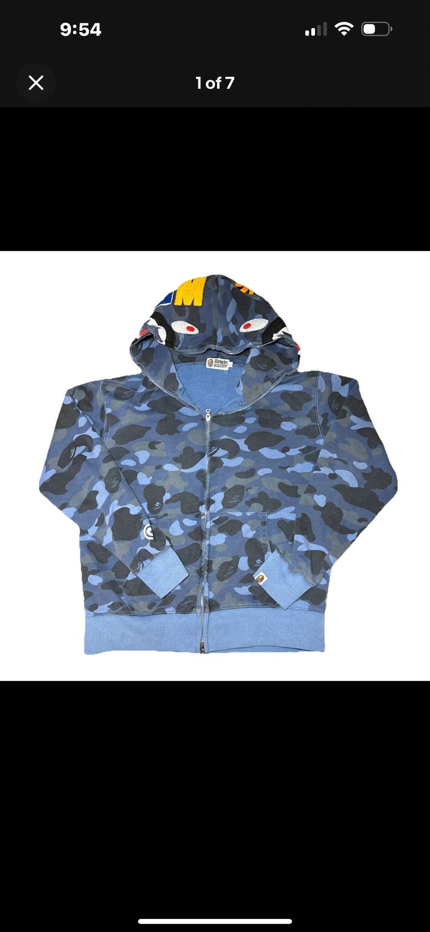 Navy Blue Bape Zip Up Jacket