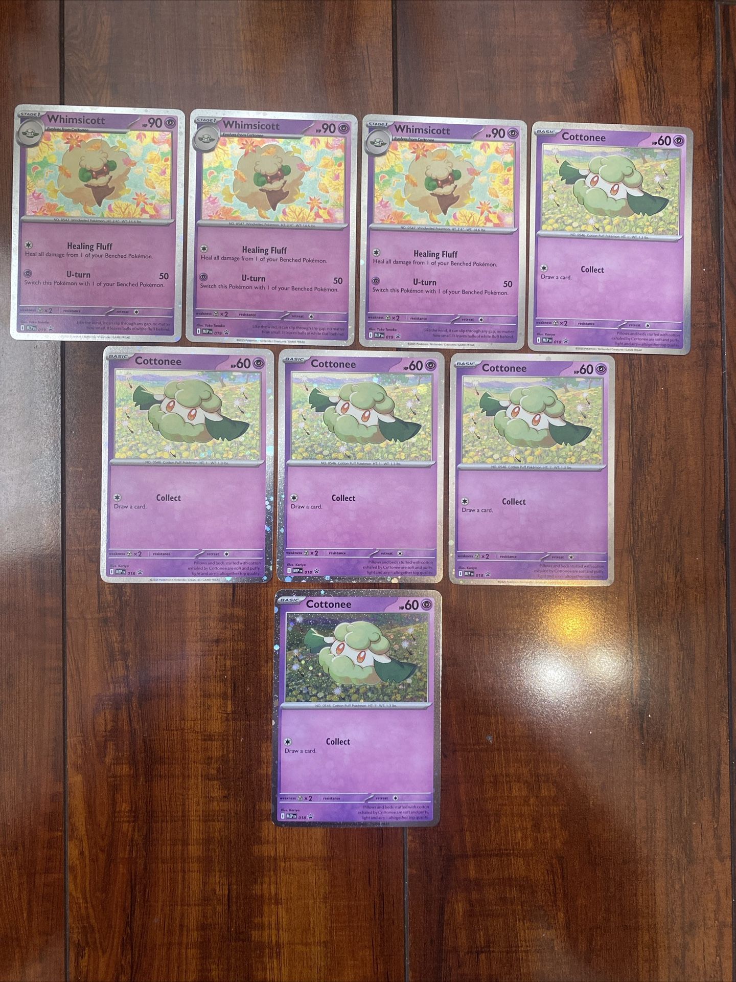 Pokemon Cottonee & Whimsicott Mega Evolution Blister Promo Cosmo Holo Lot of 8