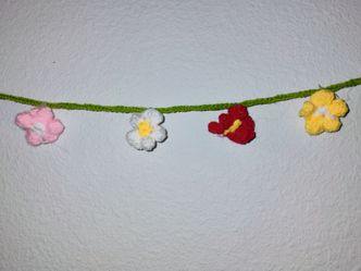 Crochet flower garland