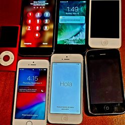 Lot of 6 iphones and 1 ipod