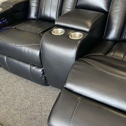 AP🎉 Black Power Reclining Sofa & Loveseat Set// Fast Delivery - Financing 
