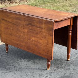 Antique Pine Sheraton Drop Leaf Table c. early 19th Century