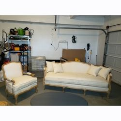 Cream Sofa and Chair