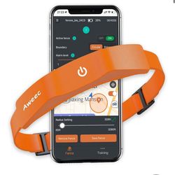 Aweec GPS Electric Dog Fence with Free App, Wireless Fence System with Training Collar, Portable Fence for Outdoor Use, Rechargeable Waterproof Flexia