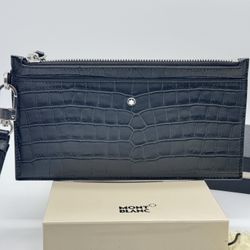 MONTBLANC SELECTION BLACK LEATHER 8CC HOLDER WALLET POUCH NEW 100% GENUINE ~$665