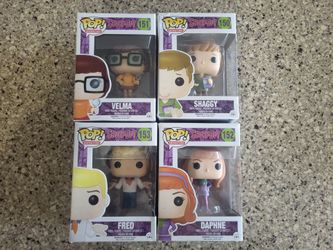 Scooby Doo Funko Pops Velma, Shaggy, Daphne, Fred
