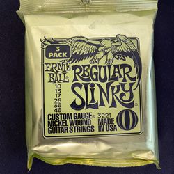 Ernie Ball 3221 Regular Slinky Nickel Wound Electric Guitar Strings 3 Pack (Brand New) 10-46 (Retail $30)