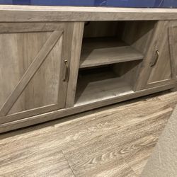 Light Wood Barn Door TV Stand Media Console