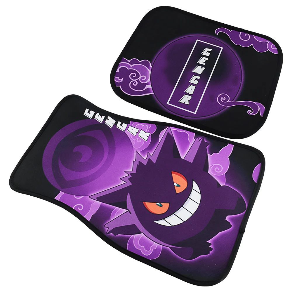 Brand New 4PCS UNIVERSAL POKEMON GENGAR Fabric Car Floor Mats Interior Carpets