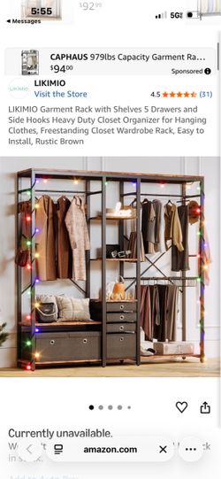 Massive Industrial Closet Organizer / Garment Rack