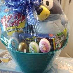Bluey Scooter Gift Basket w/ Squishmallows -Kids Easter Gift Set