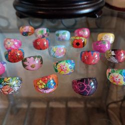 Kids Colorful Floral Rings.