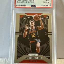 2019 Panini Prizm De’Andre Hunter #251 RC PSA 10 GEM MT HAWKS