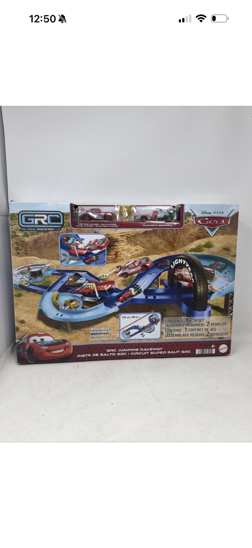 Disney Pixar Cars 2024 GRC Jumping Raceway Playset Global Racers Cup 1:55 Mattel