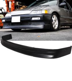 Fits 88-91 Honda Civic EF CS Style Front Bumper Lip Spoiler Unpainted Black PU