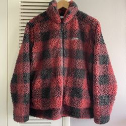 Columbia Winter Pass Plaid Sherp Fleece In Red