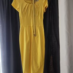 Yellow Pencil Dress