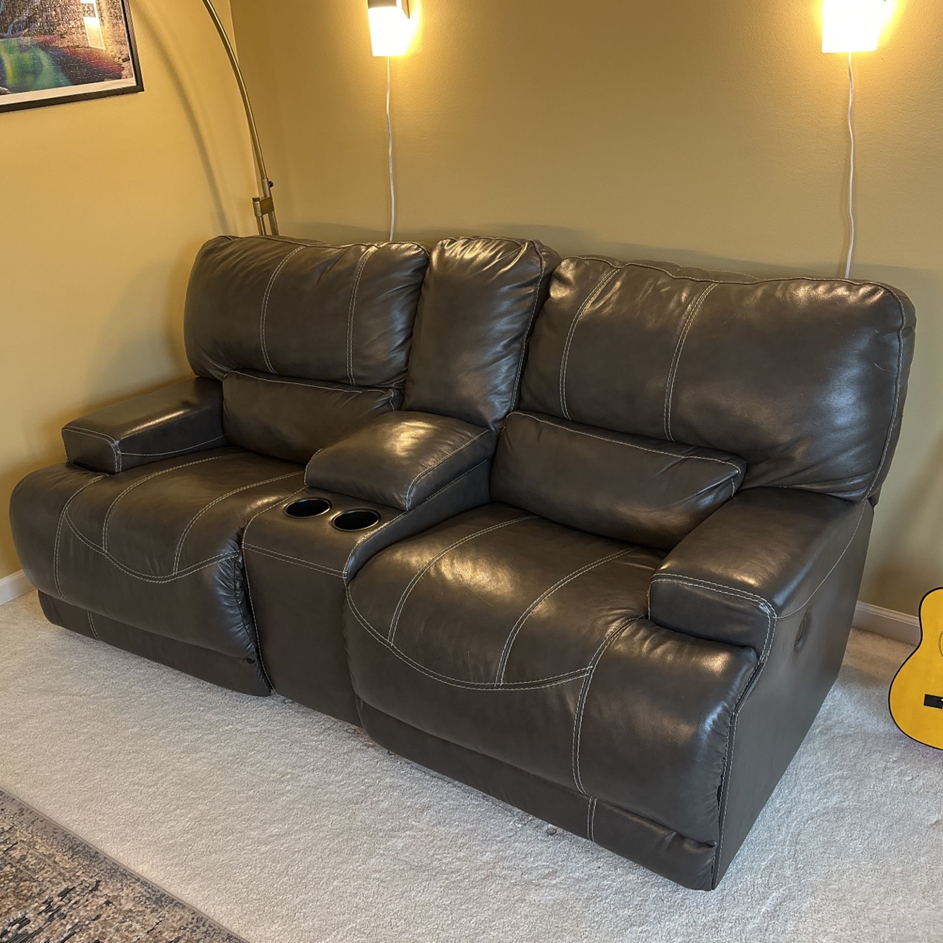 Leather Loveseat, Powered Recline, McCaskil Ashley Furniture 