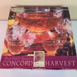 New Glass Punch Bowl 27-Piece Set