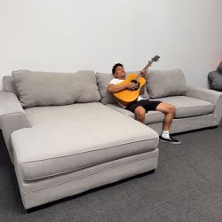 Oversized Chaise Sectional Couch - Prestige - Retails for 2.1k - Can Deliver - Good As New!