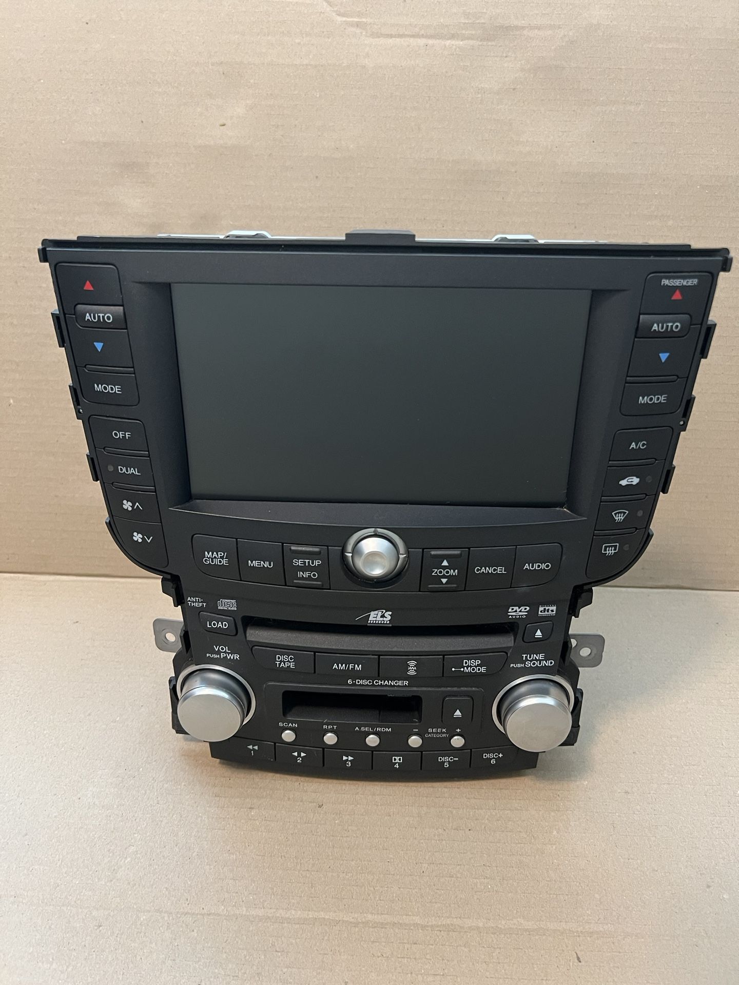 OEM 2004-2006 Acura TL display screen, w/navigation, radio and cassette player.