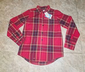 Children's place boys youth plaid shirt new
