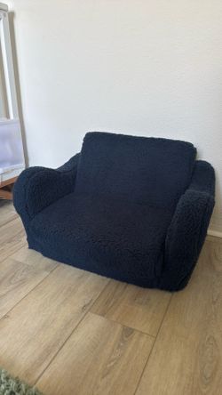 OMCAYWEX Kids Sofa, 2-in-1 Flip-Out Foam Couch with Soft Sherpa Cover, Cozy Play Lounge Chair