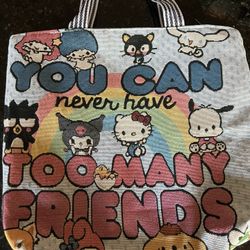 Unreal, Embroidery Tote Bag, Hello Kitty And Friends