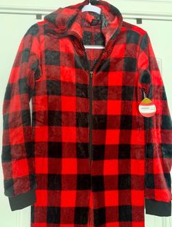 Cozy Red & Black Buffalo Plaid Hooded Onesie