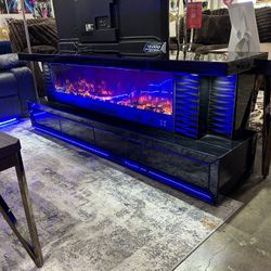 Tv Stand With Fireplace Bluetooth 