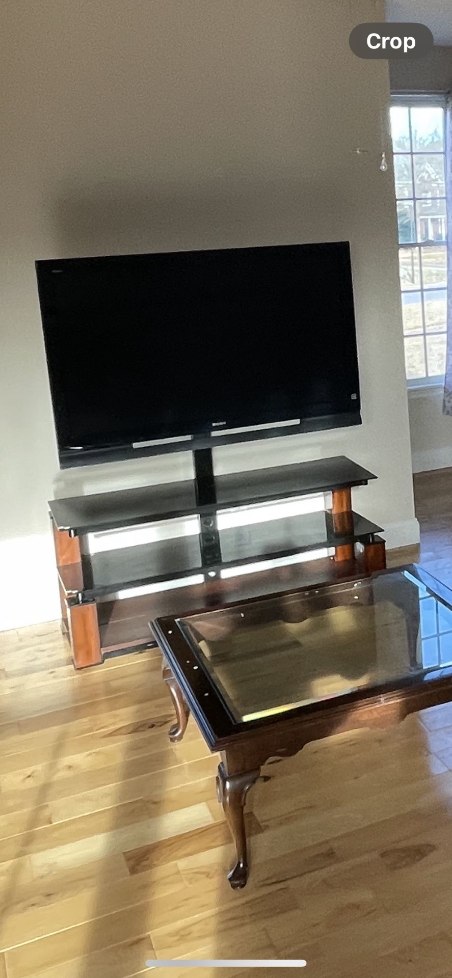Sony 52" BRAVIA LCD TV With Wooden Glass Stand
