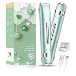 Electri Razors for Women, 2 in 1 Personal Groomer Kit Bikini Trimmer for Women Painless Lady Shaver for Face, Bikini, Underarm, Legs, Arms Waterproof,