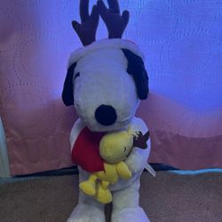 RARE Snoopy Woodstock Door Greeter Free Standing Plush Christmas 2013 