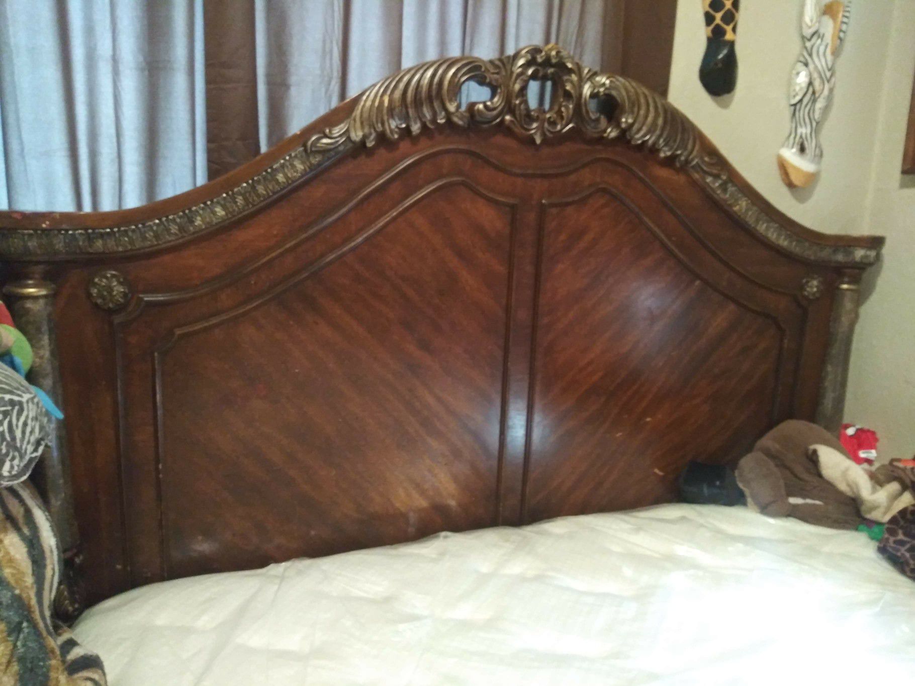 King size bed frame with mattress