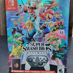 Super Smash Bros Ultimate LIMITED Special Edition BUNDLE with Pro Controller Steelbook Game New Not Opened 