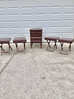 End Side Storage table with 4 Pull Out Stand Alone Trays $150