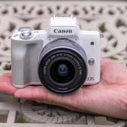 Canon EOS M50 Mark II — RARE White Edition (Like New)