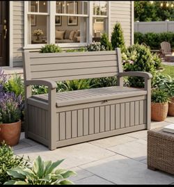 New Other EasyUp 80 Gallon Storage Bench Lockable Waterproof Deck Box, Gray