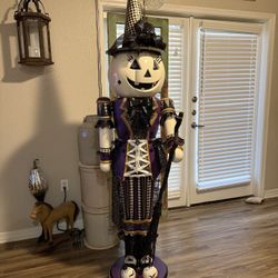 🎃✨ 72” Custom Painted Pumpkin Witch Nutcracker – One-of-a-Kind Halloween Showpiece ✨🎃