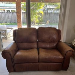 Reclining Leather Loveseat 
