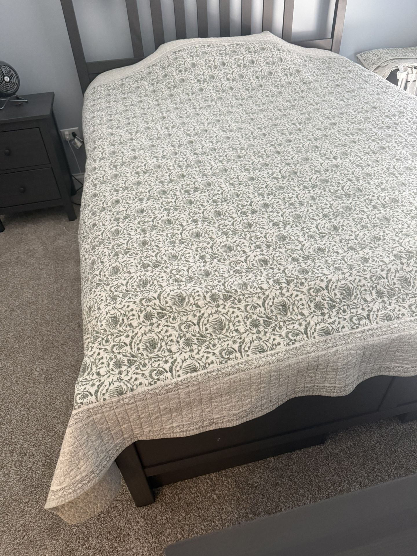 Grey Bed + 2 Night Stands + Dresser