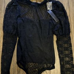 Nana Mac’s Chocolate Collection Black Mesh Bodysuit