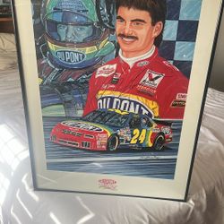 Jeff Gordon Autographed  Sam Bass  Original Poster Frames  Both Signed 