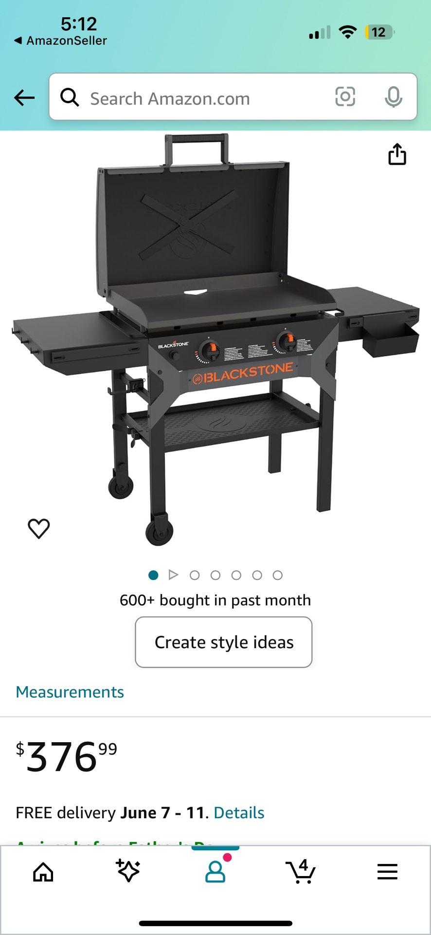 Blackstone 2311 Iron Forged 28” Omnivore Griddle with X-Braced Hood, Powder Coated Steel, Black
