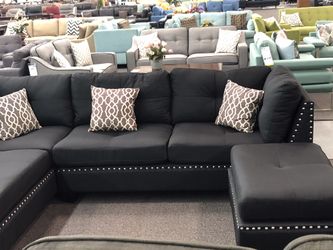 3 Piece Sectional Sofa with ottoman F6594