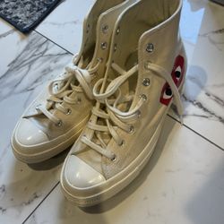 Converse White Commes Des Garçon Size 10
