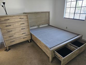 Queen Bed frame and matching dresser